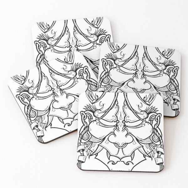 Item preview, Unique Hanya design Oni mask Graphic neo-traditional tattoo style designed and sold by StatClothing.