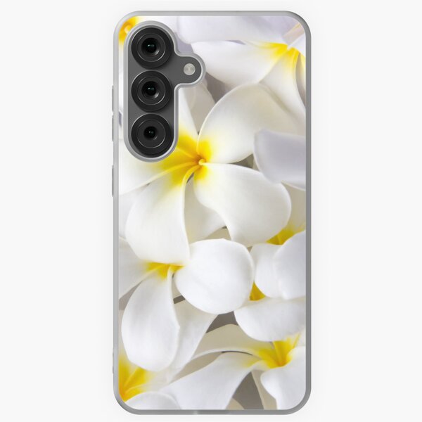 Aperçu de l'œuvre Fleurs de frangipanier tropical blanc de Plumeria créée et vendue par SilverSpiral.