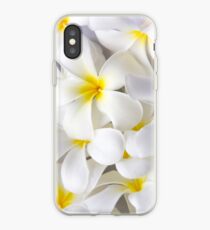 White Plumeria Tropical Frangipani Flowers iPhone Case