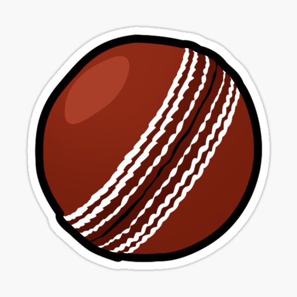 Red Cricket Ball Sticker