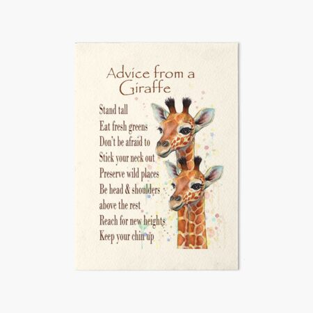 Advice from a Giraffe SKY Art Board Print