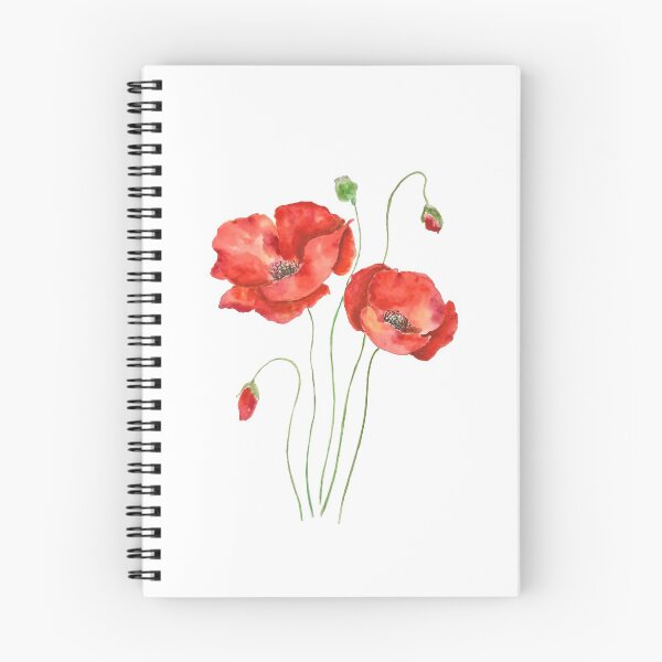 Item preview, hand painted 2 orange poppies watercolor painting  designed and sold by ColorandColor.