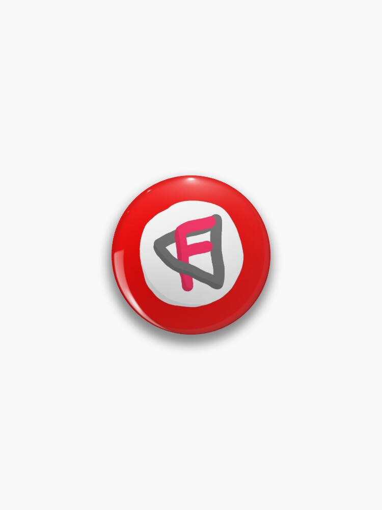 Finobe Red Colored F With A Black Triangle Pin By Kotethebest Redbubble - old roblox finobe