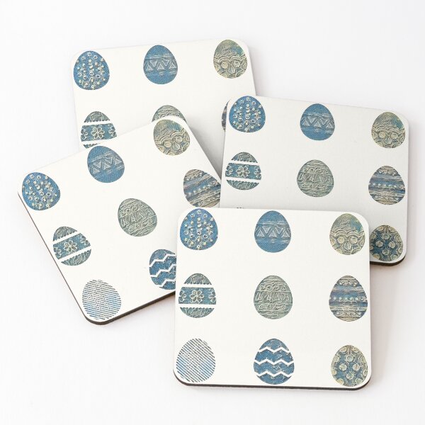 Item preview, Blue Lace Easter Eggs - 9 stickers / magnets for the price of 1 designed and sold by ittybittyowl.
