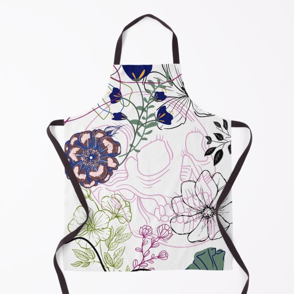 Aperçu de l'œuvre Motif graphique tendance Skull Decadence Floral Lines créée et vendue par LittleIconShop.