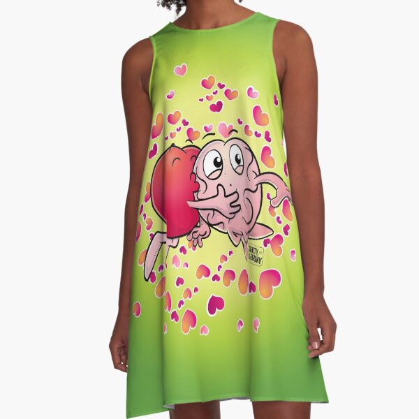 San Valentin-J&B VERDE Vestido acampanado