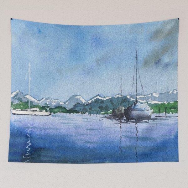 Item preview, Lucerne Switzerland - Boats on the Lake designed and sold by darrenyeoart.