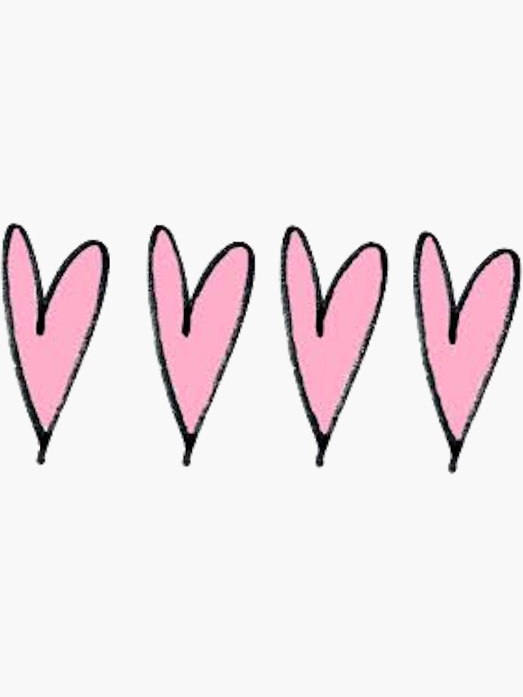 "row of hearts" Sticker by hcross214 Redbubble