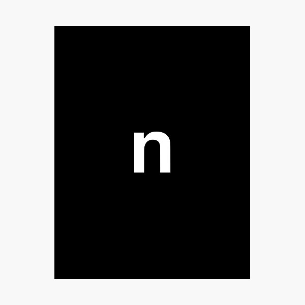 Letter 'n' - (black background, white font)