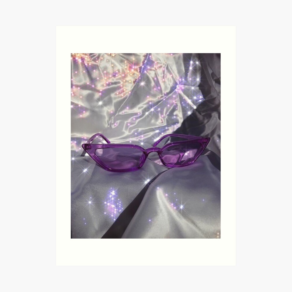 Purple cyber y2k glitter photo Photographic Print for Sale by hannahhamo
