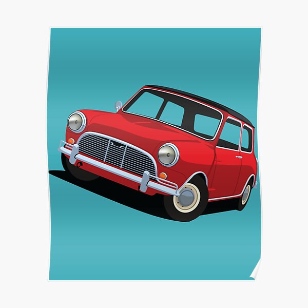 Reproduction MINI Cooper S Poster Union Jack A2 A3 A4 Classic Vintage Car Modern 