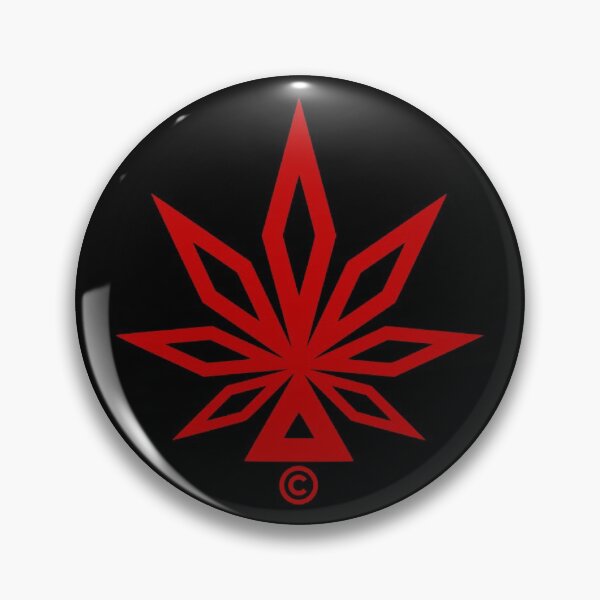Item preview, Pin 001: Red/Black ElixirSymbol© (THC:CBD Molecule Dots) designed and sold by Super-Funker.