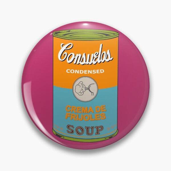 Artikelvorschau, Mexikanische Andy-Warhol-Suppen – Consuelos Pop Art – Crema de Frijoles (auf Rosa) entworfen und verkauft von Groenendijk.
