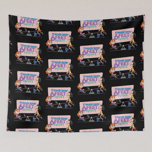 Item preview, Friends Keep 6 Feet Apart Covid-19 Safety Reminder designed and sold by Vancity Printees.