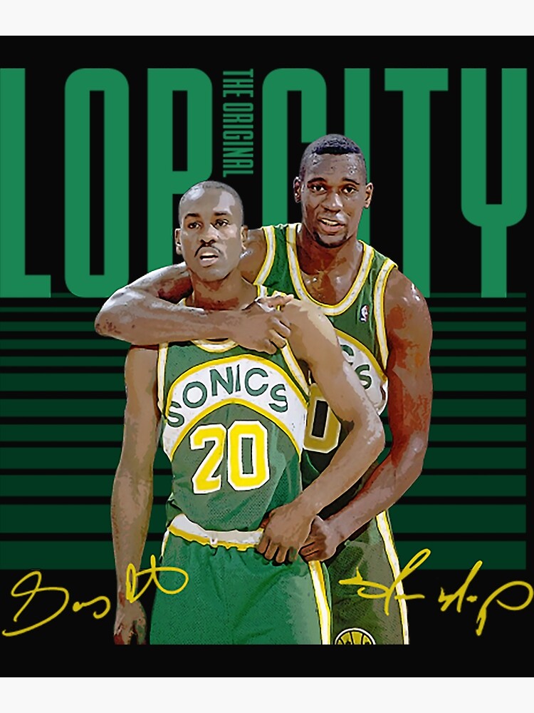 Seattle SuperSonics Kemp & Payton Highlight Photo T-Shirt, Small