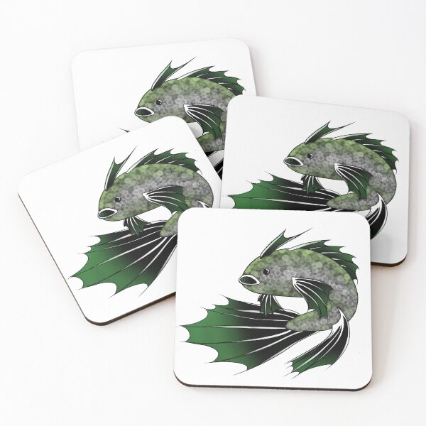 Item preview, Black, white, gray, and green fish swimming designed and sold by Jigamaree.