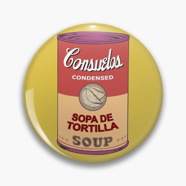 Artikelvorschau, Mexikanische Andy-Warhol-Suppen – Consuelos Pop Art – Sopa de Tortilla (auf Gelb) entworfen und verkauft von Groenendijk.