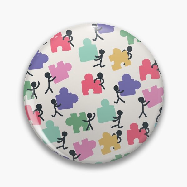Item preview, Cute Stickman Jigsaw Puzzle Movers Cartoon Pattern designed and sold by GeekHeadDesigns.