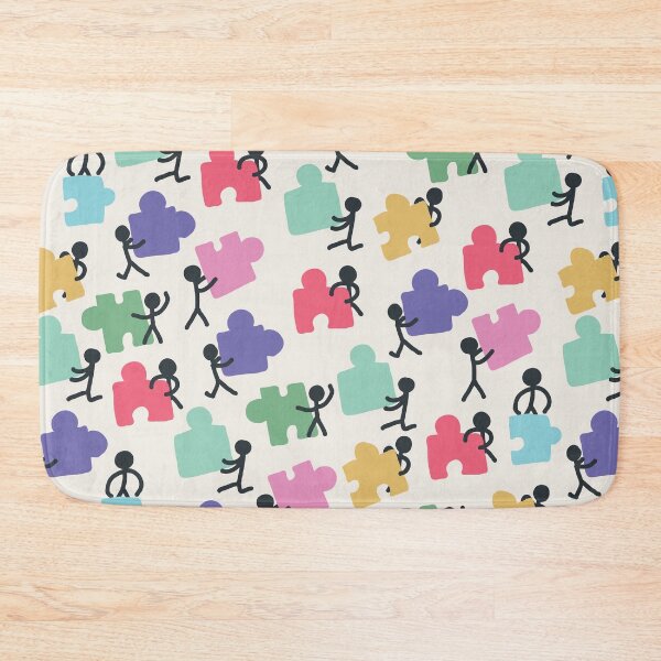 Item preview, Cute Stickman Jigsaw Puzzle Movers Cartoon Pattern designed and sold by GeekHeadDesigns.