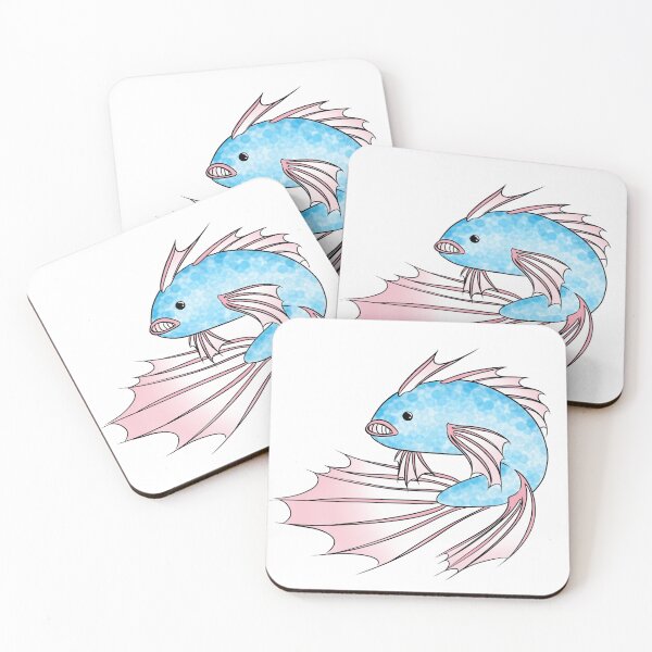 Item preview, Blue, white, and pink fish swimming designed and sold by Jigamaree.