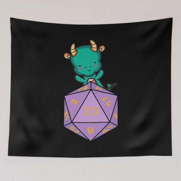 Item preview, Cute Dragon Cartoon with D20 Dice designed and sold by DatDragonShop.