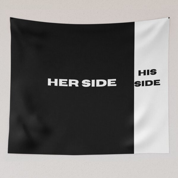 Item preview, Her Side His Side Funny Black White Couple Design designed and sold by TheHappyK.