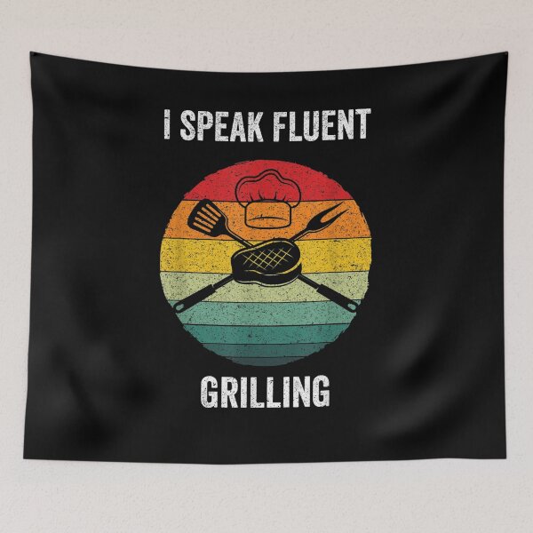 Item preview, I Speak Fluent Grilling Vintage Bbq Grill Barbecue Gift designed and sold by shirleyfinley.