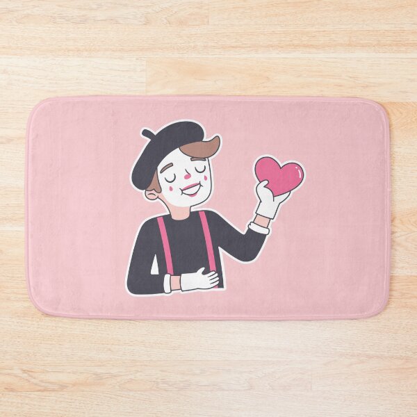 Item preview, Cute Mime Holding Heart Doodle designed and sold by rustydoodle.