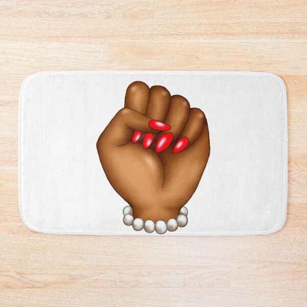 Item preview, Black Woman Power Fist With Pearls and Red Nails designed and sold by Deanna McRae.