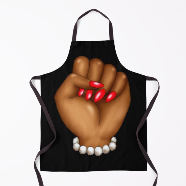 Item preview, Black Woman Power Fist With Pearls and Red Nails designed and sold by Deanna McRae.