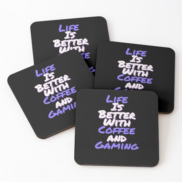 Item preview, Life is Better With Coffee and Gaming (Purple and White). designed and sold by SacredsDesigns.