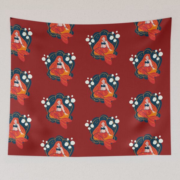Item preview, Mermaid world - red marmaid princess - cute designed and sold by Atleta-Cali.