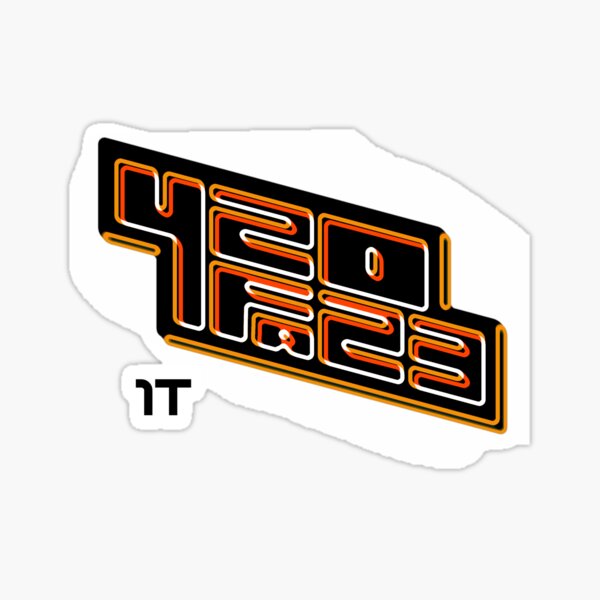 420FAZ3 - Logotipo negro y naranja Pegatina