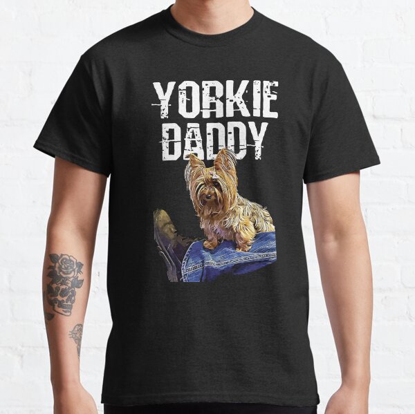 Yorkie Daddy Best Yorkshire Terrier Dad Vintage Grunge Dog Classic T-Shirt