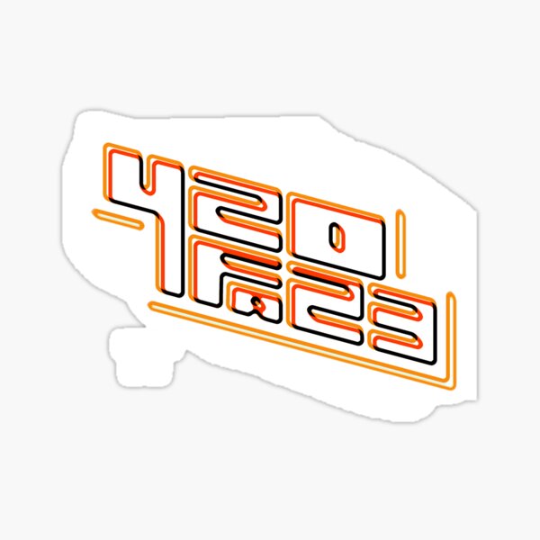 420FAZ3 - Logotipo blanco y naranja Pegatina