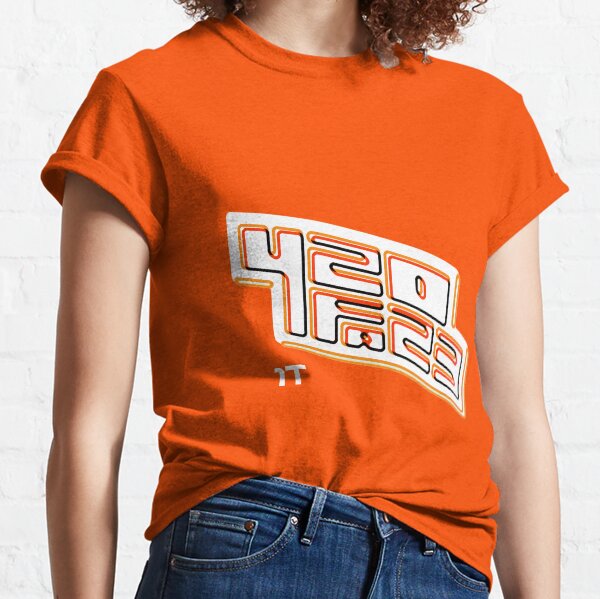 420FAZ3 - White & Orange Logo Classic T-Shirt