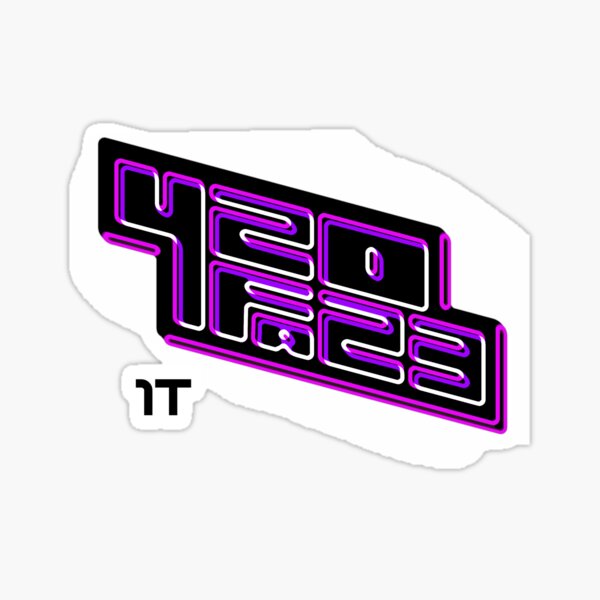 420FAZ3 - Logotipo negro y morado Pegatina