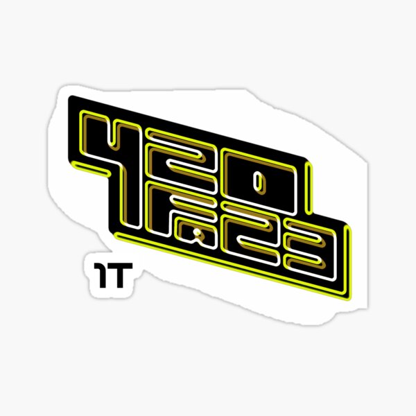 420FAZ3 - Logotipo negro y amarillo Pegatina