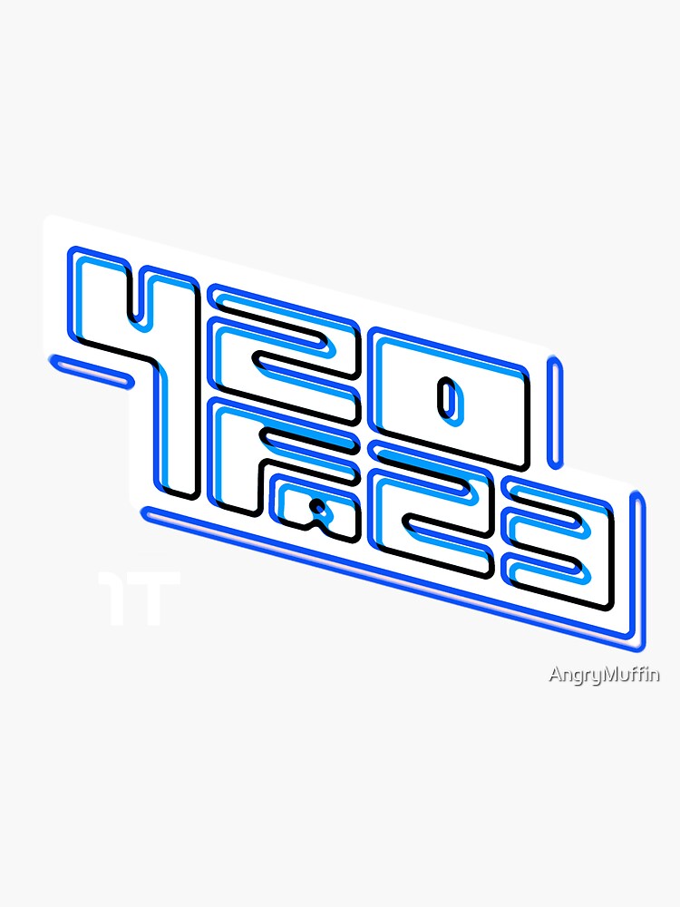 420FAZ3 - Logotipo blanco y azul de AngryMuffin
