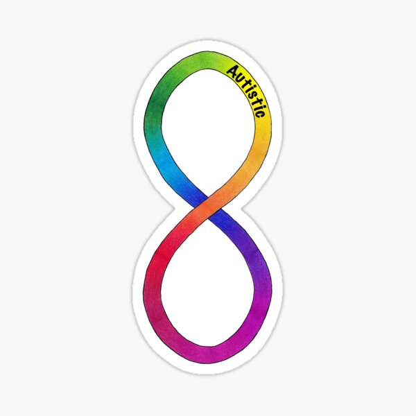 Neurodiversity Symbol with "Autistic" Text - Vertical Sticker