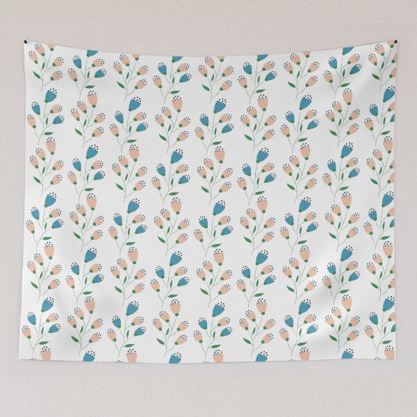 Item preview, Texture with cute pink and blue flowers designed and sold by Victoria Riabov.
