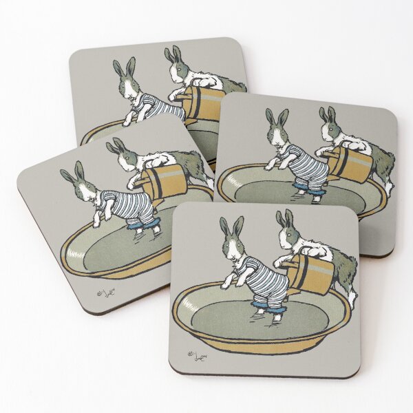 Item preview, Cecil Aldin: Bath Bunnies practice swimming. designed and sold by ebrawne.