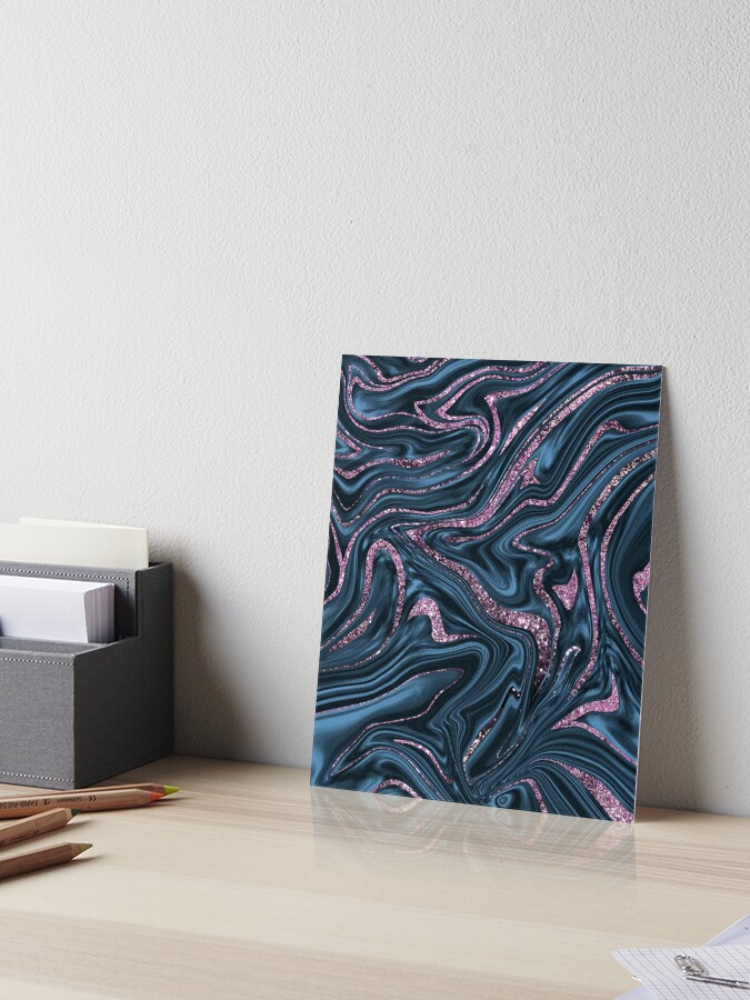 Black and Pink Marble | Art Board Print