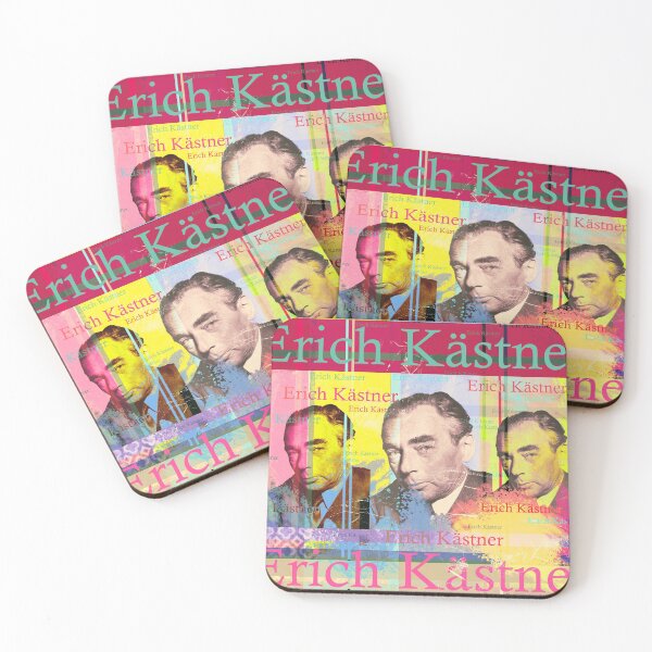 Artikelvorschau, nostalgisches retro Porträt, deutscher Schriftsteller Erich Kästner entworfen und verkauft von Mauswohn.