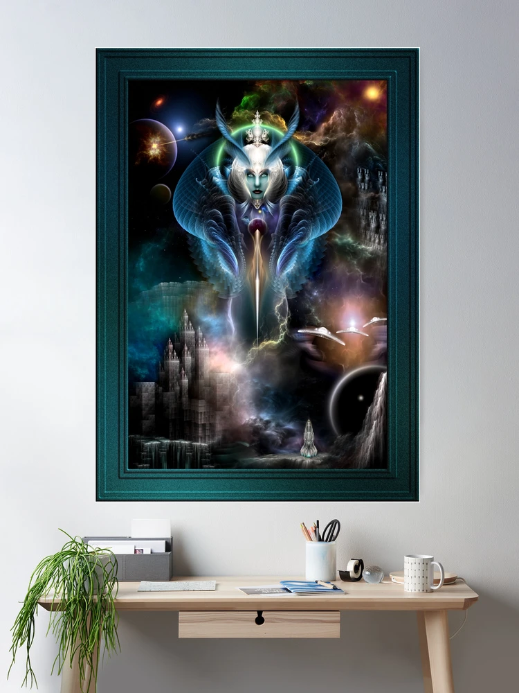 Thera Queen Of The Galaxy Fractal Art Portrait Wall Decor Poster Art Print