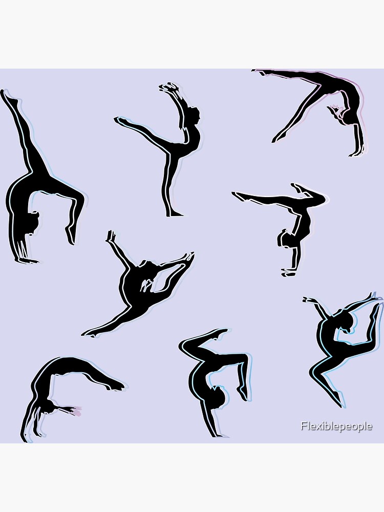 Girl practicing gymnastic pose on pad silhouette Stock Photo - Alamy