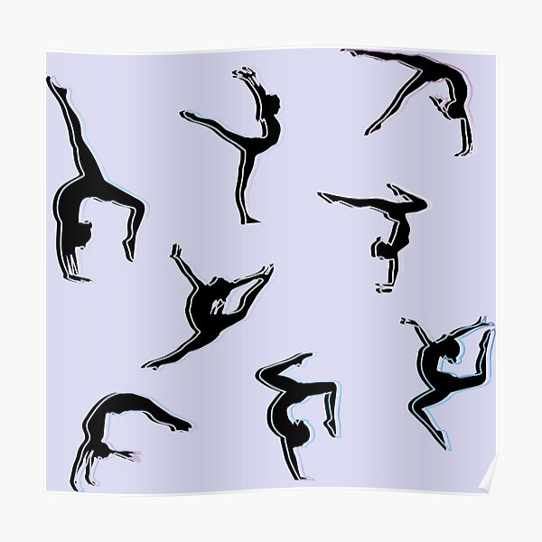 gymnast Print gymnastic dance black and white a4 gloss poster picture UNFRAMED 