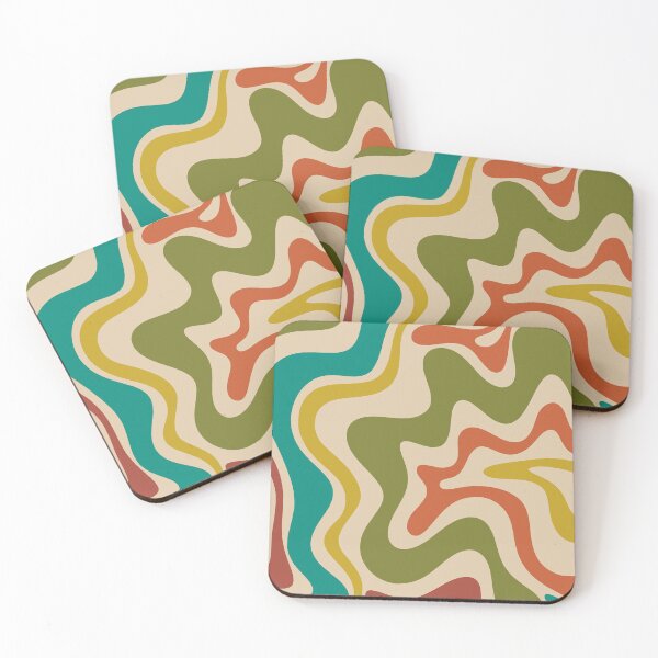 Item preview, Liquid Swirl Retro Abstract Pattern in Mid-Century Mod Colours designed and sold by kierkegaard.