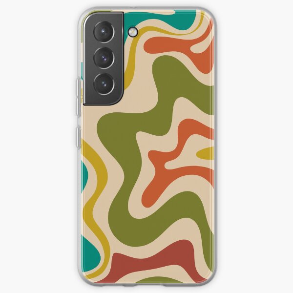 Liquid Swirl Retro Abstract Pattern in Mid-Century Mod Colours Samsung Galaxy Soft Case