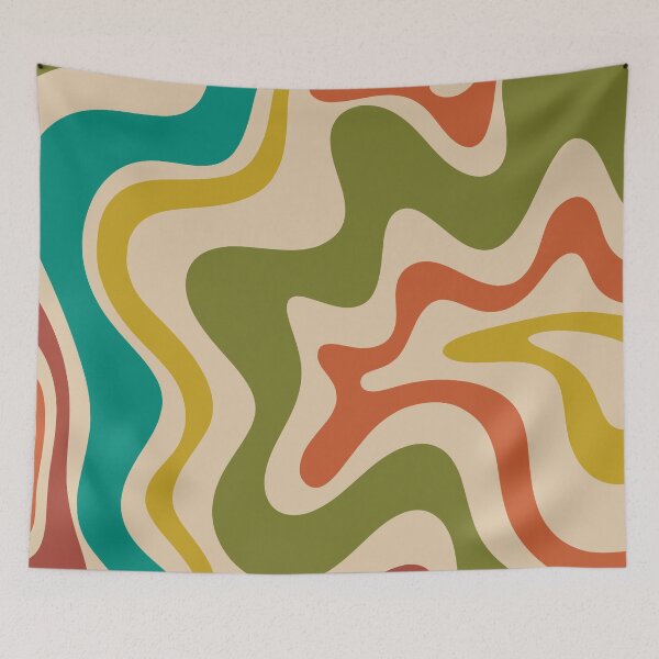 Item preview, Liquid Swirl Retro Abstract Pattern in Mid-Century Mod Colours designed and sold by kierkegaard.